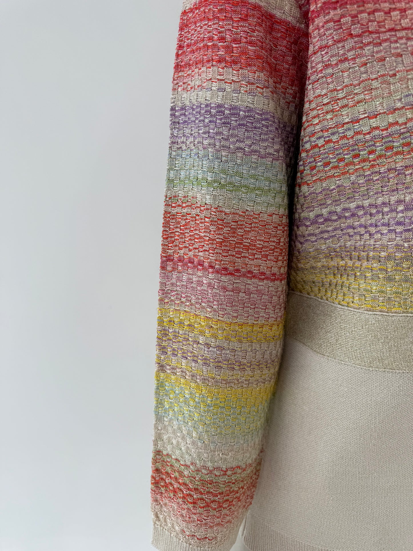 Cardigan italian sand nude în stil Missoni ultra feminin