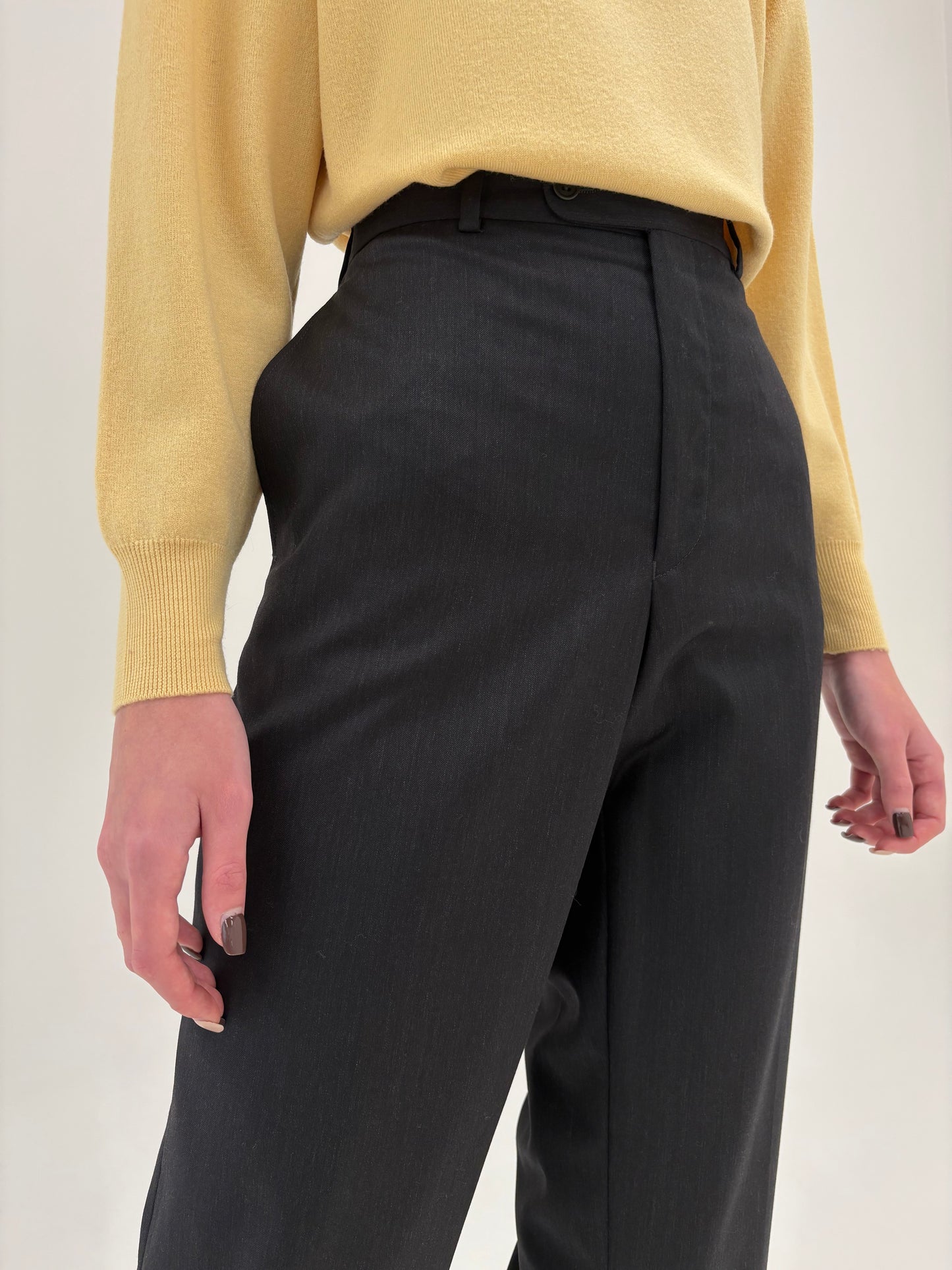 Pantaloni negri italienești din lana extrafina