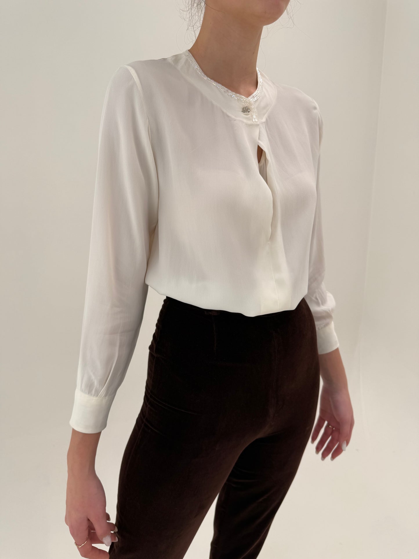 Pantaloni cu talie extrem de înaltă din catifea premium de bumbac de la zi la seară