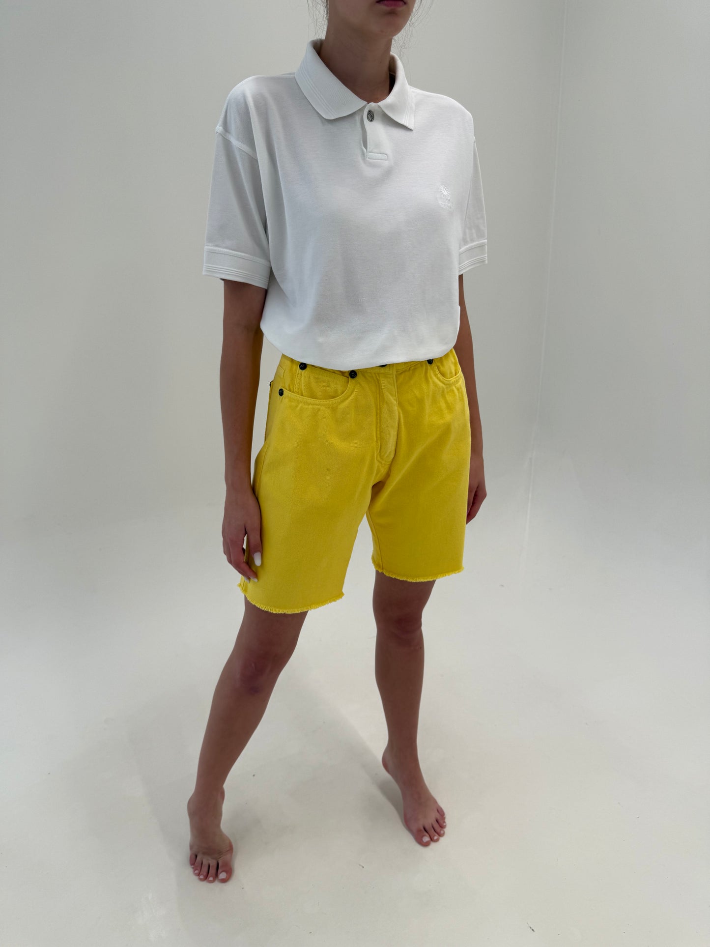 Pantaloni vintage Versace cu talie înaltă și influențe casual din bumbac