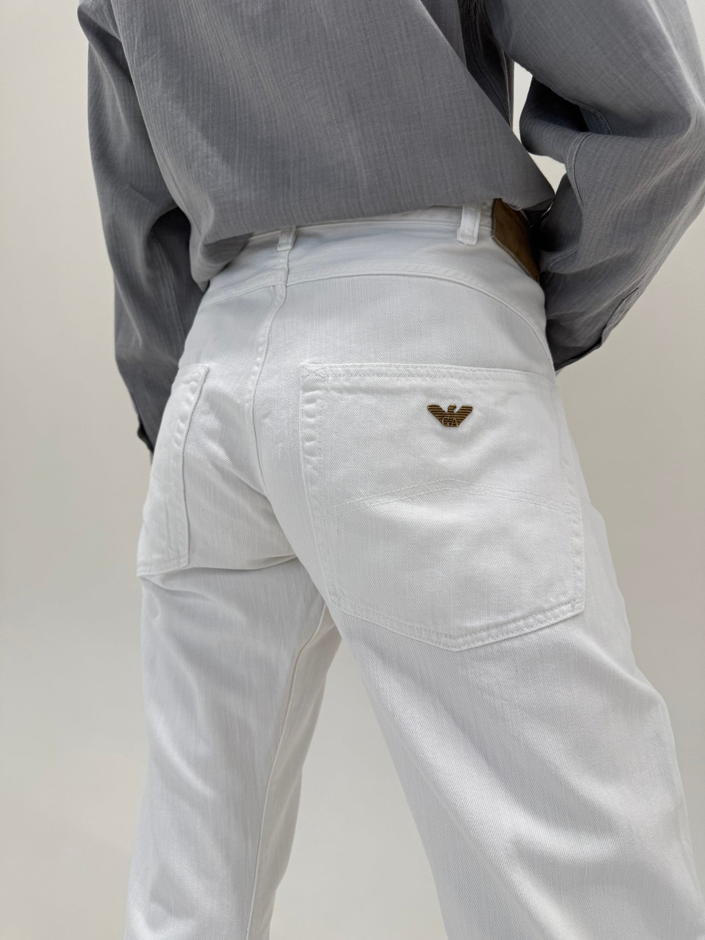 Jeans Armani vintage de vară în croi clasic straight leg