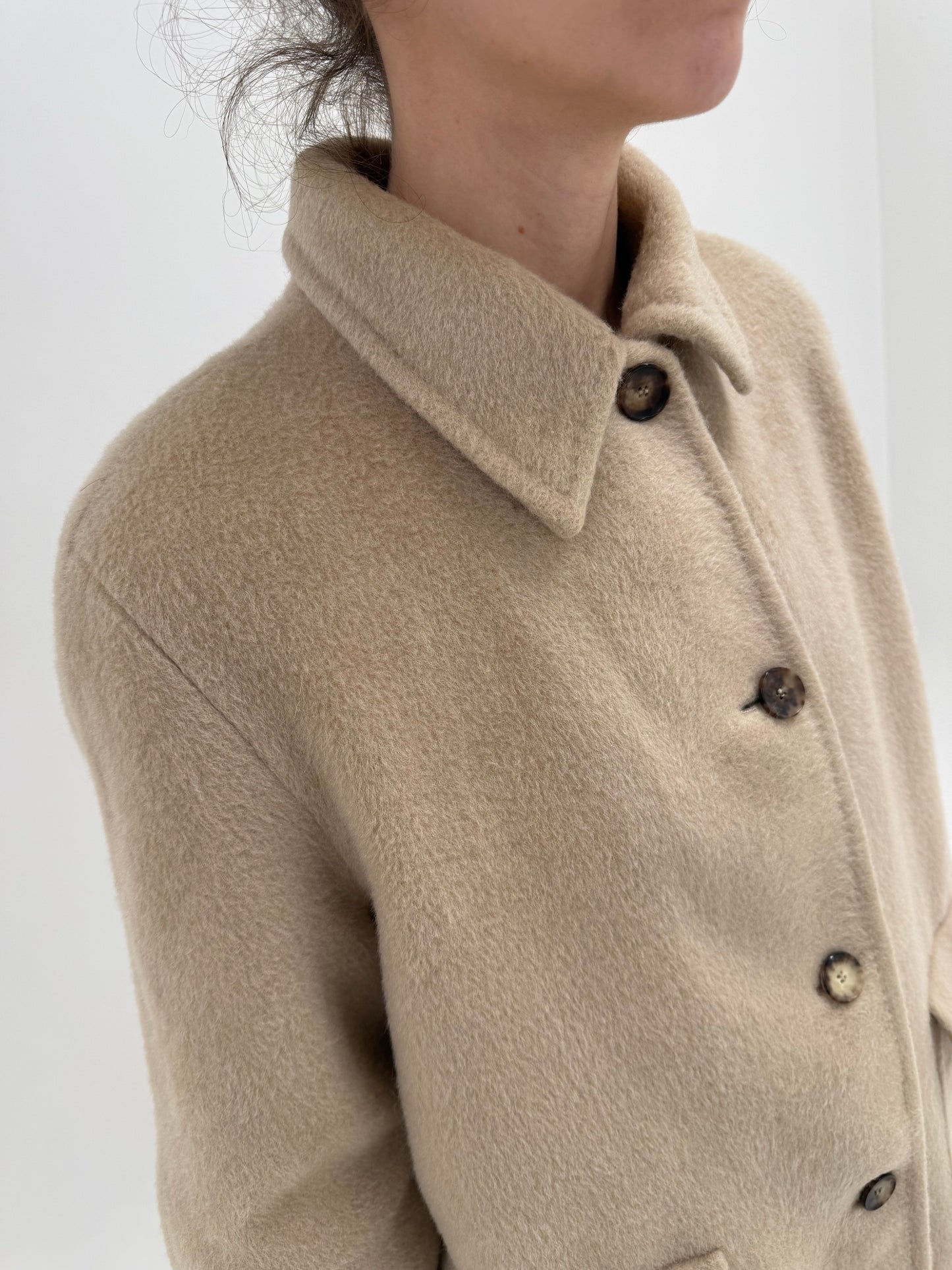 Palton petite luxury Gianfranco Ferre din lana extafina și mohair camel