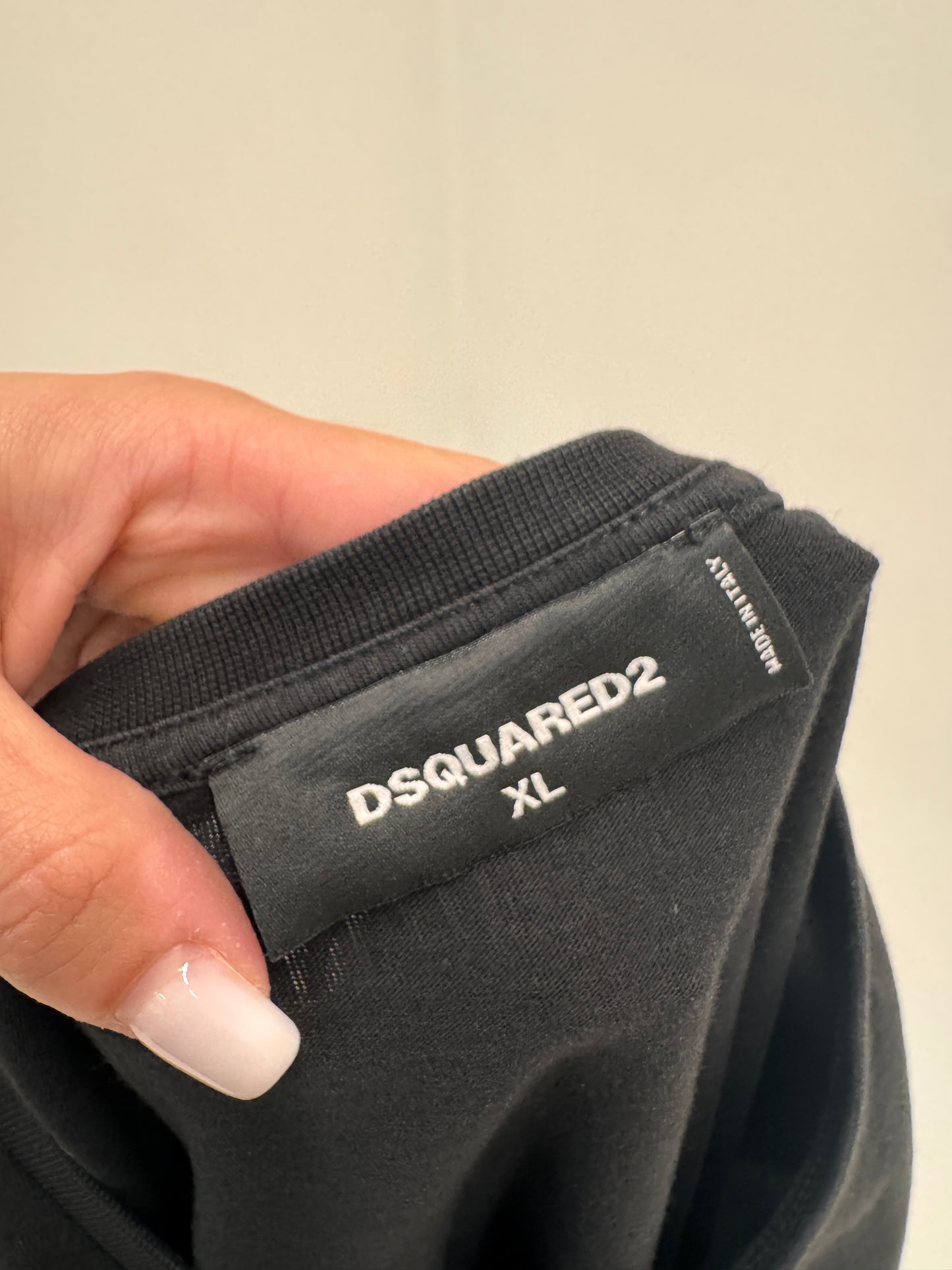 Tricou negru Dsquared din bumbac premium de gramaj mare