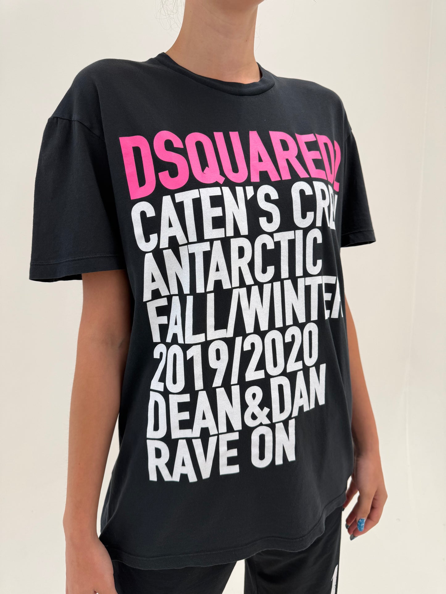 Top negru Dsquared negru din bumbac premium ultra fin excepțional