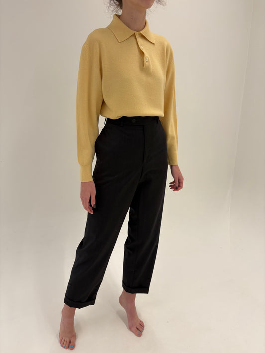 Pantaloni negri italienești din lana extrafina