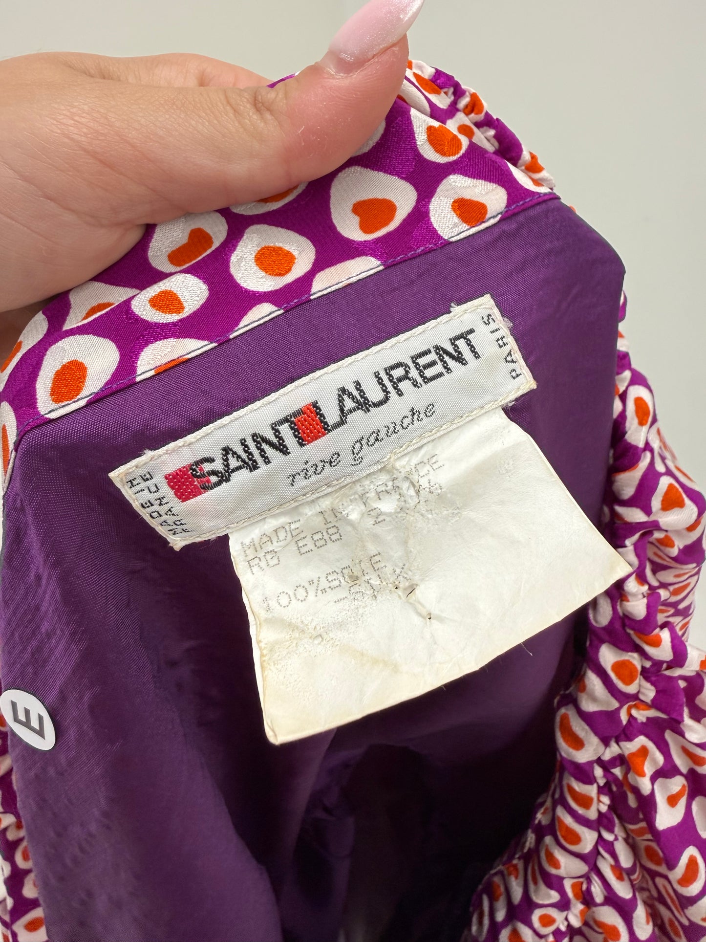Rochie Yves Saint Laurent archive piece de colecție din mătase naturală circa 1980