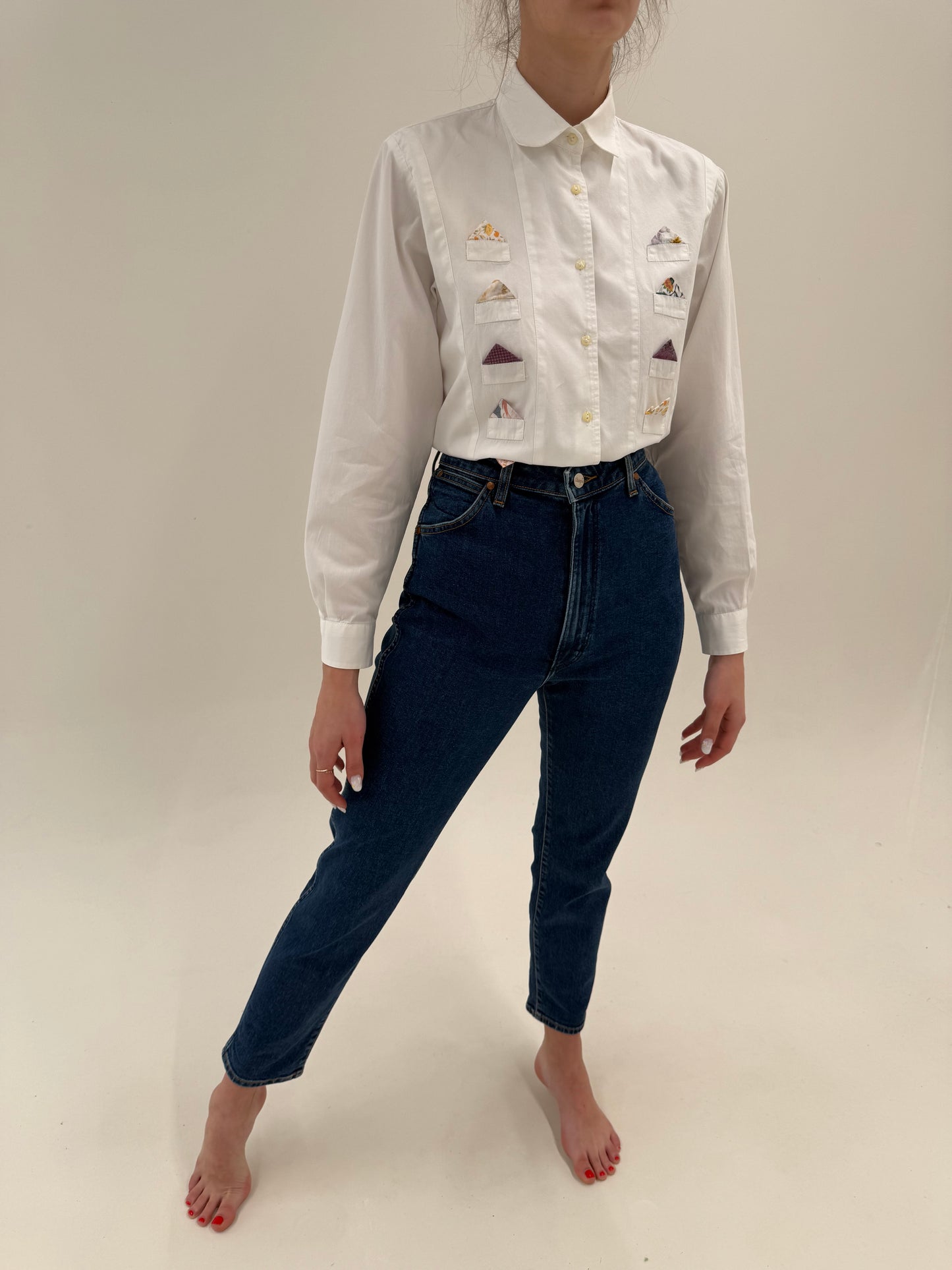 Jeans vintage premium din jeans excepțional modelator cu talie ultra înaltă