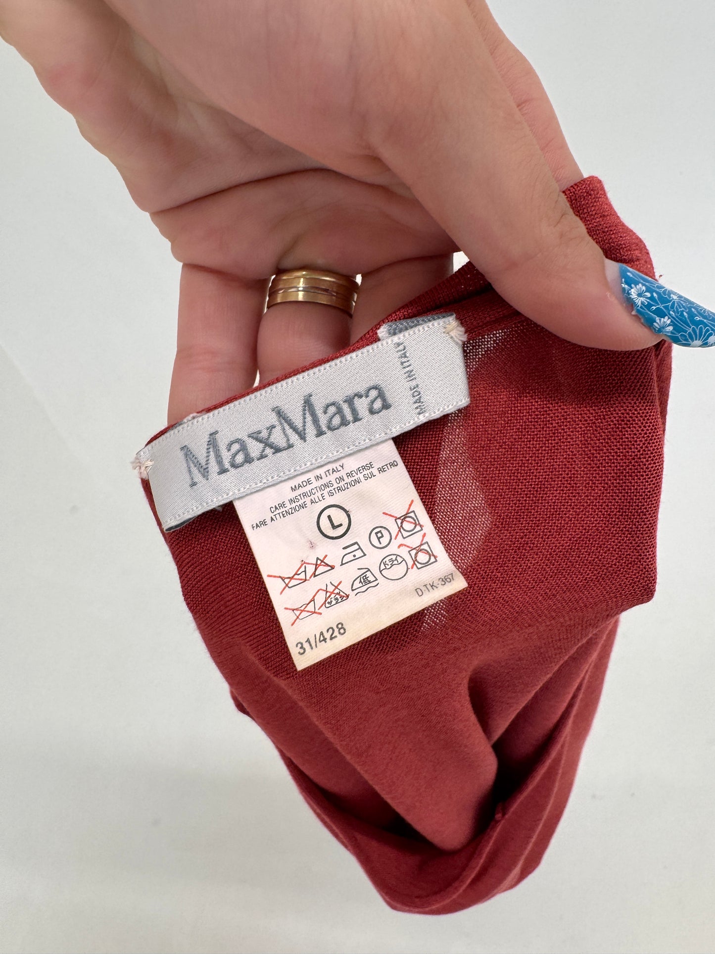 Top Max Mara terracota red din jerse de alpaka și vascoza all season