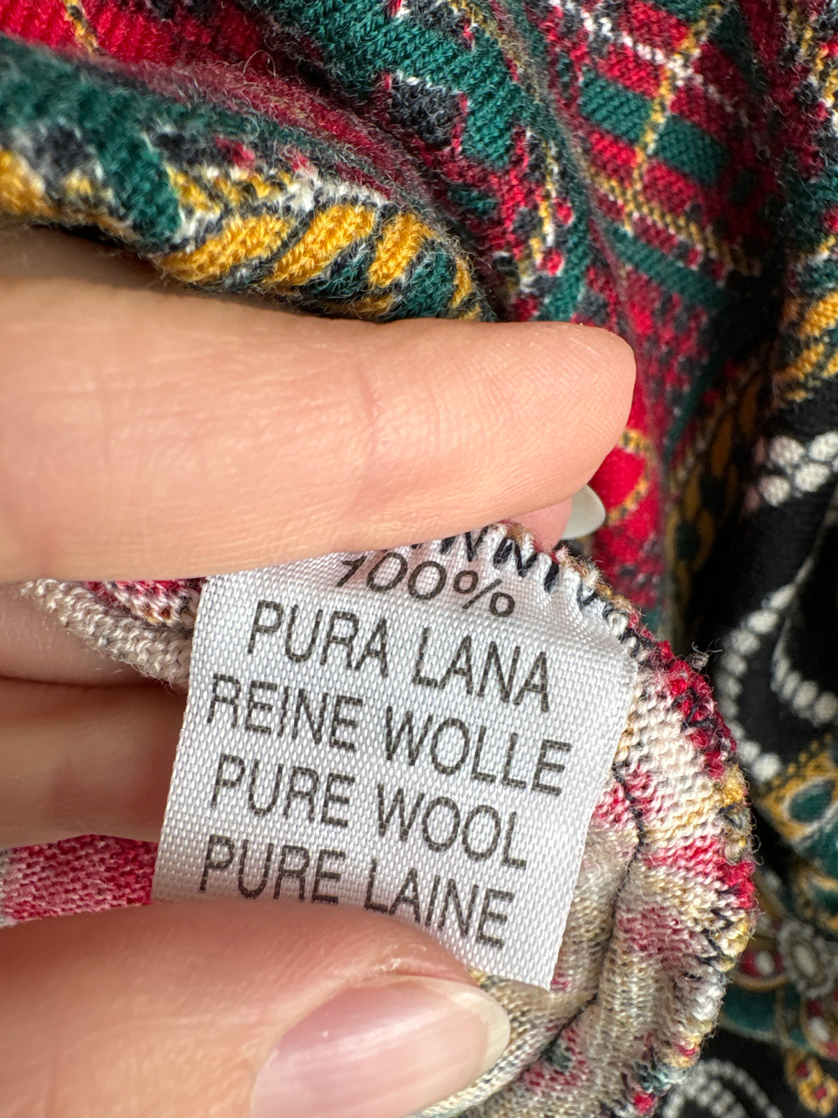 Cardigan vintage cu print baroc din lana extrafina