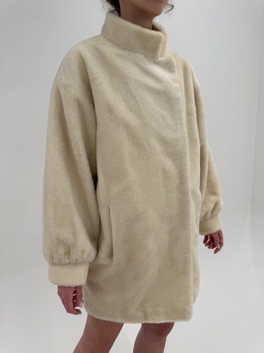 Teddy coat old vintage anii 80 ultra luxury 75% alpaka + mohair și Lana