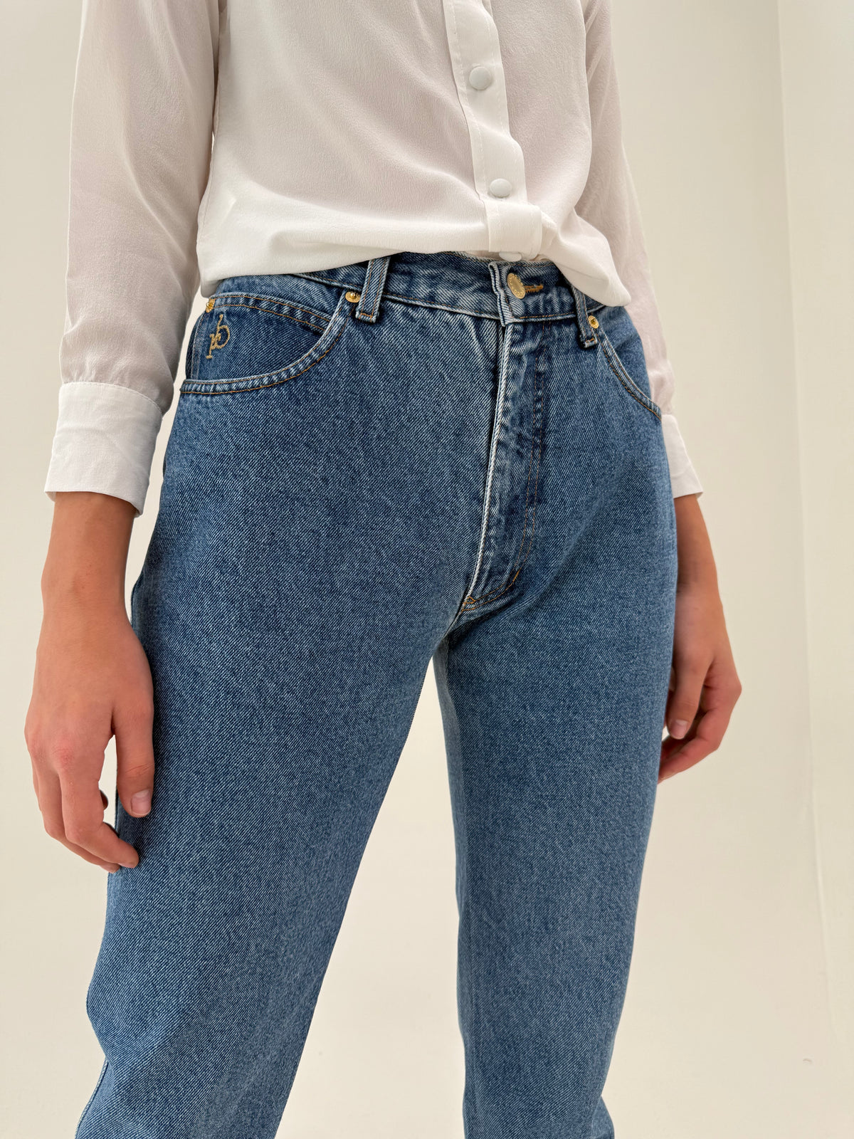 Jeans vintage Rocco Barocco excepționali în croi super revenit în trend
