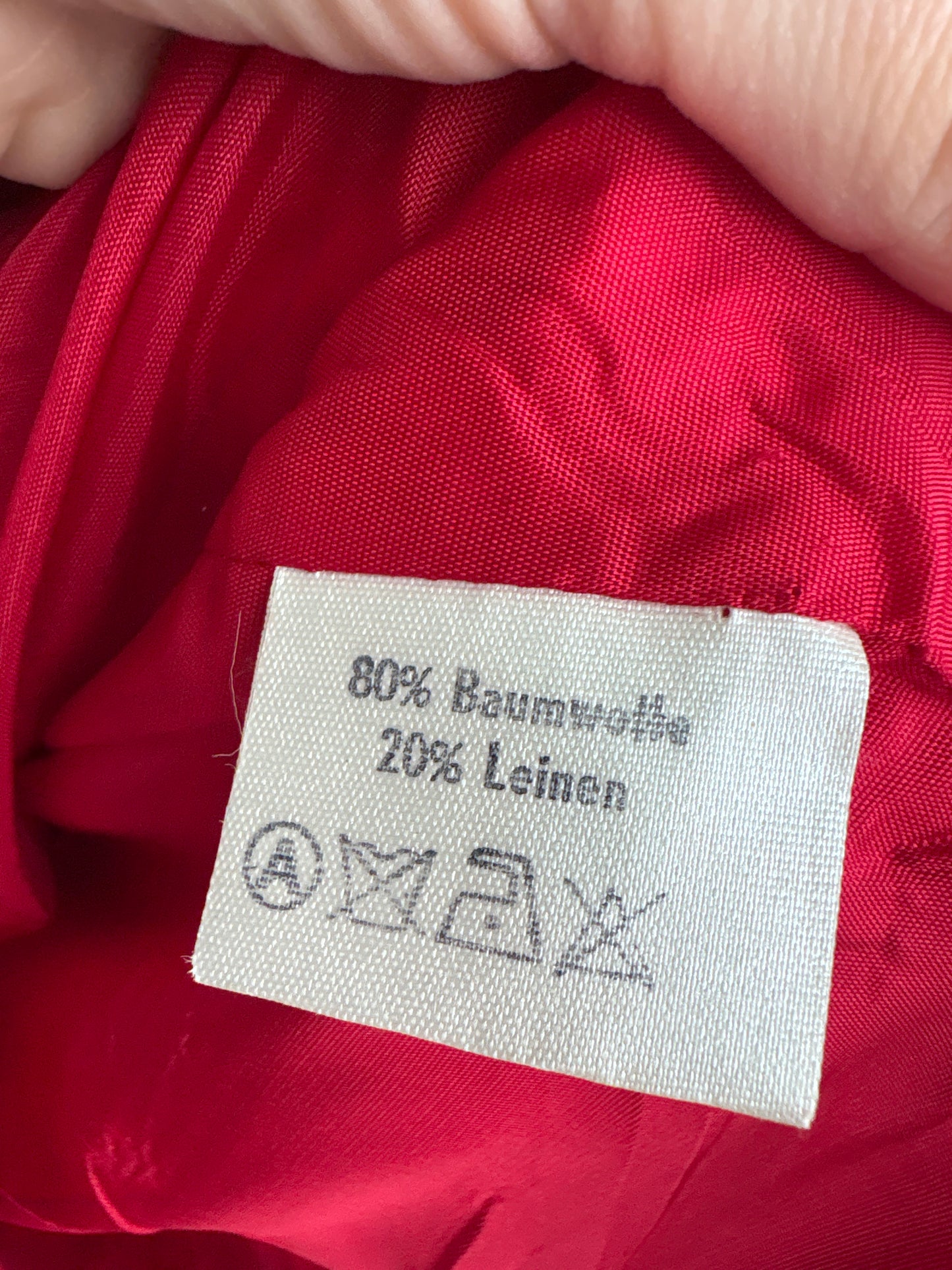 Sacou vintage cambrat din pânză cherry red cu umeri ușor bufanți