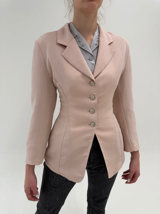 Sacou ultra cambrat powder pink nou cu eticheta din stofita lightweight