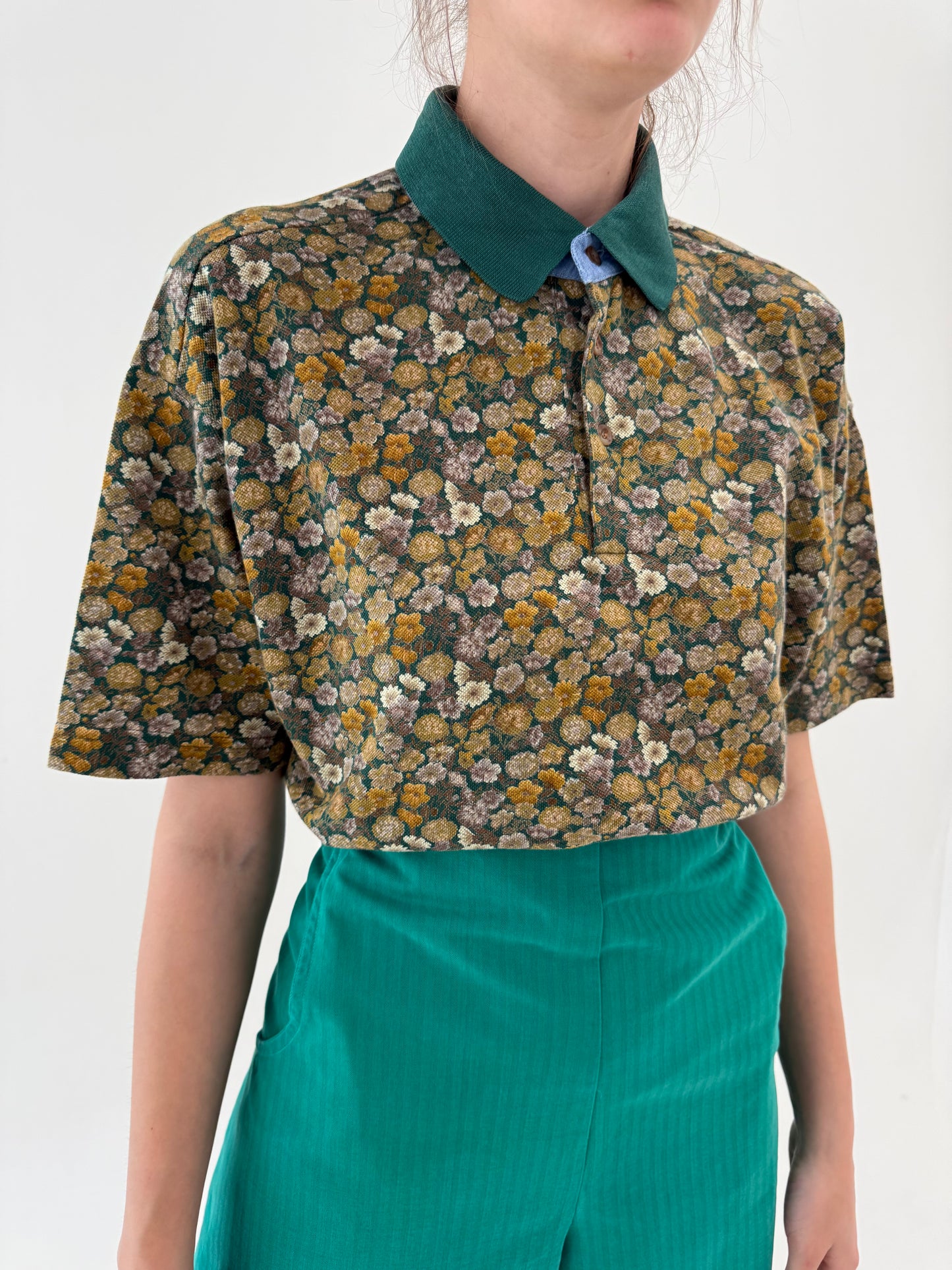 Top vintage premium polo din bumbac excepțional cu print