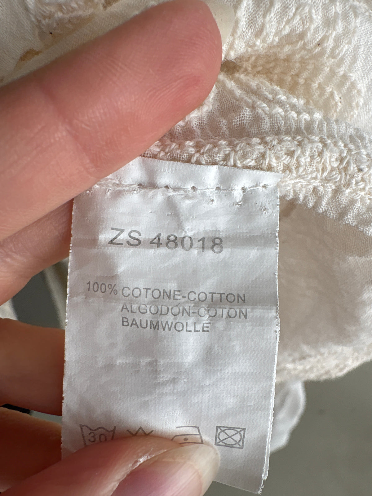 Cămașa din pânză excepțională de bumbac integral brodată butter white