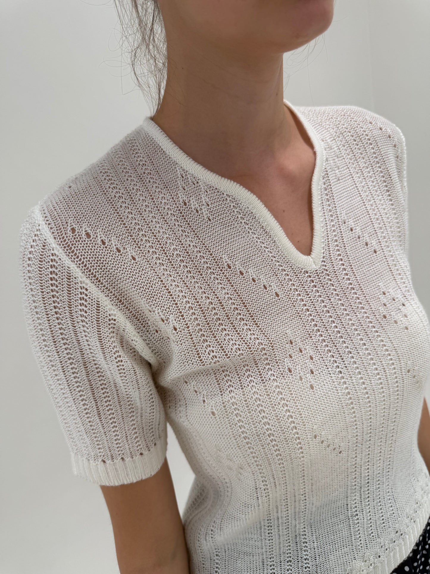 Top vintage italian din bumbac macrame de vară