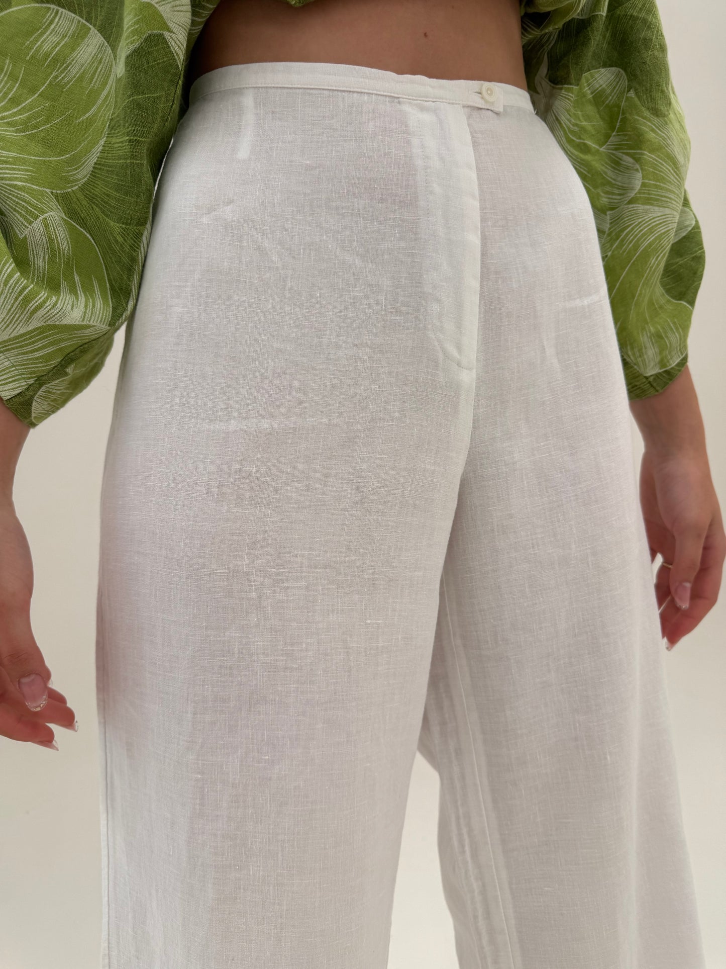 Pantaloni din in premium tall  în croi drept clasic