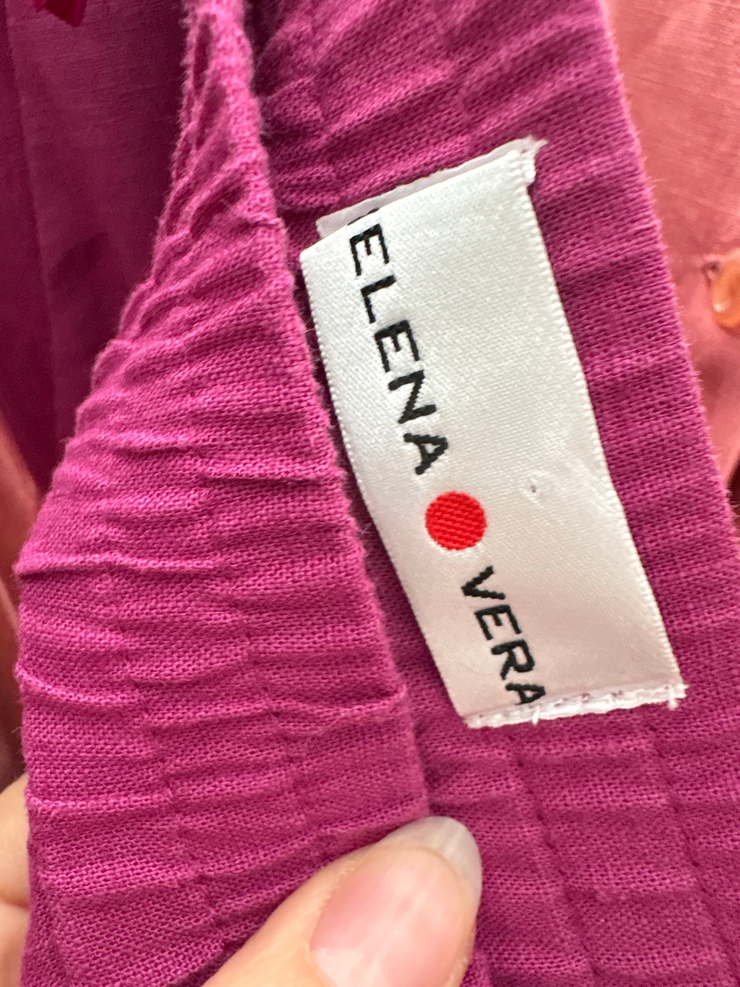 Pantaloni petite magenta din in cu talie ultra înaltă elastică