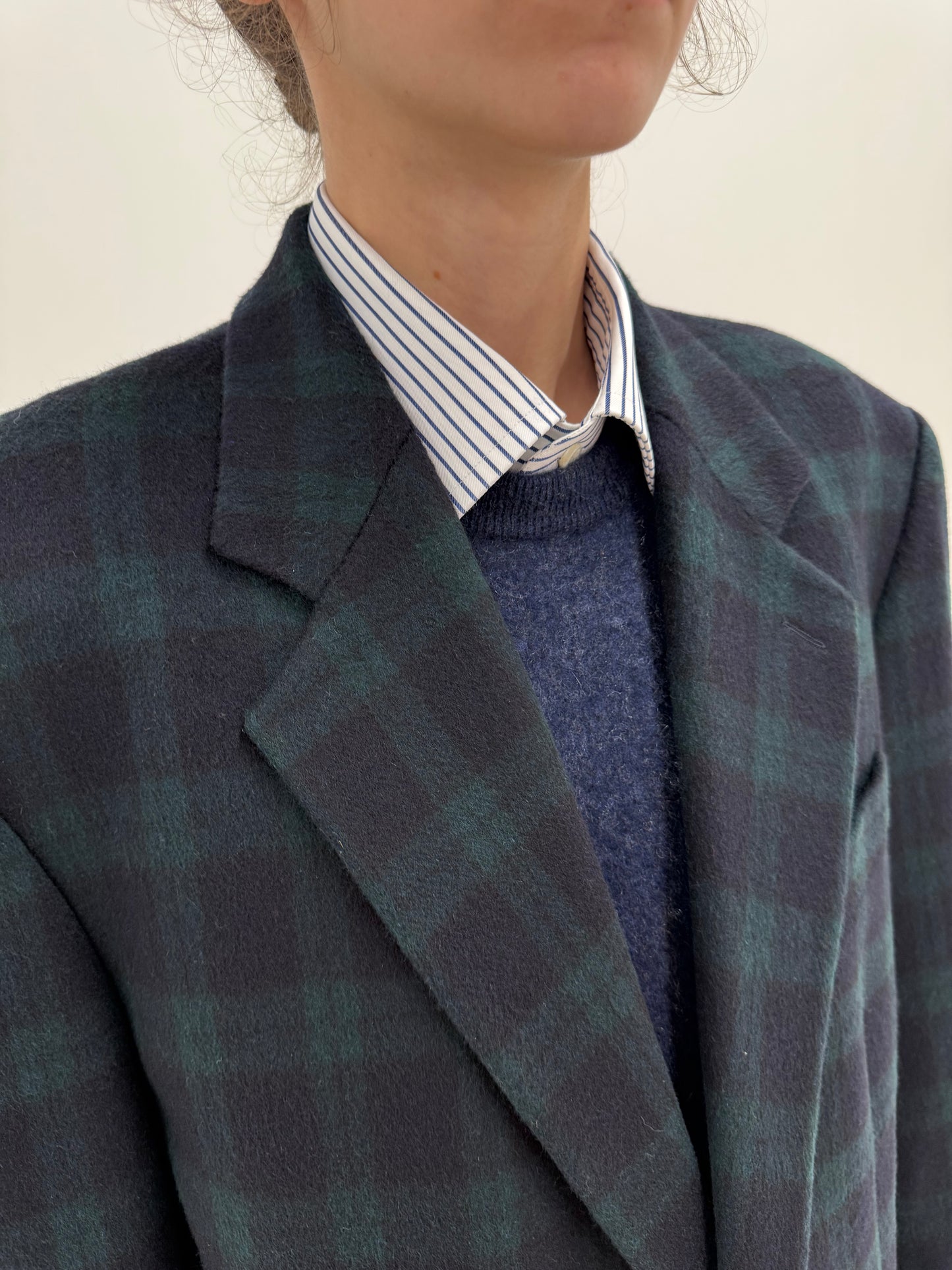 Sacou Yves Saint Laurent din tweed gros extrafin de lana cu cașmir