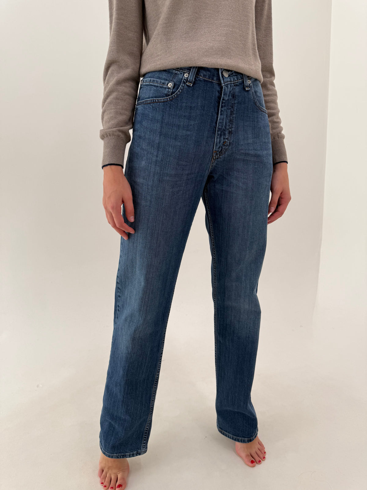 Jeans Levi’s tall 752 classic wash straight leg din denim plin confort