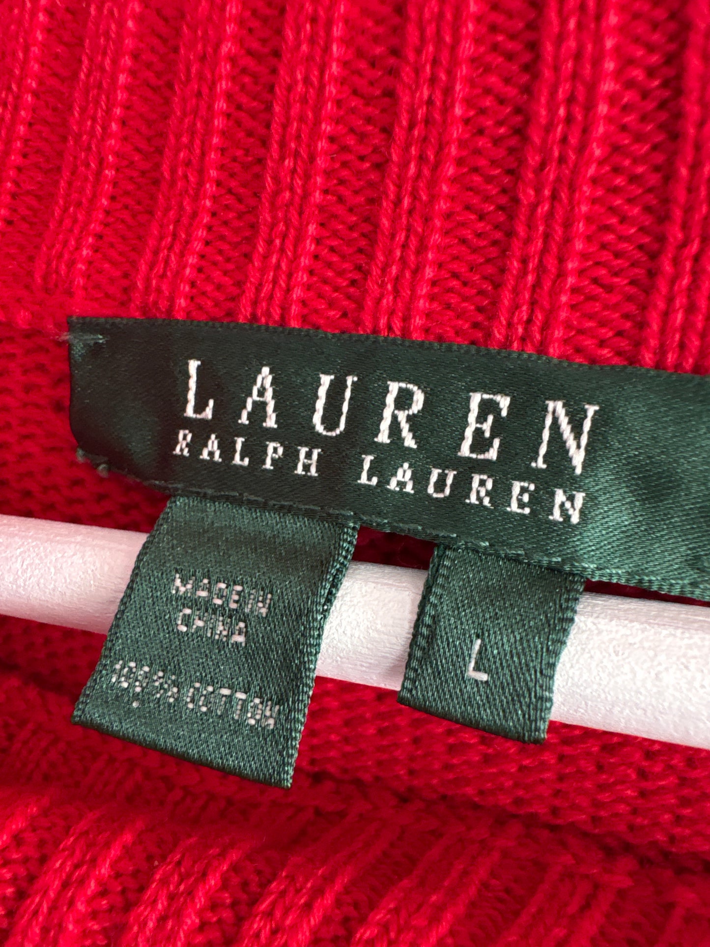 Soft knit Ralph Lauren din bumbac cu închidere asimetrică cu feronerie aurie