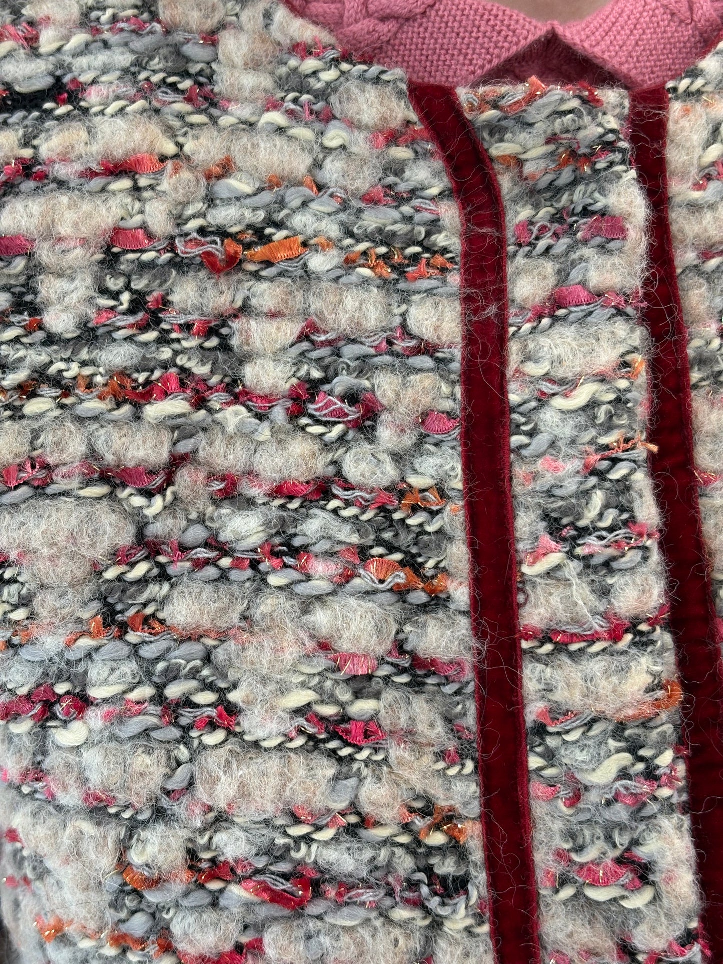 Palton în stil Chanel din boucle excepțional în culori superbe