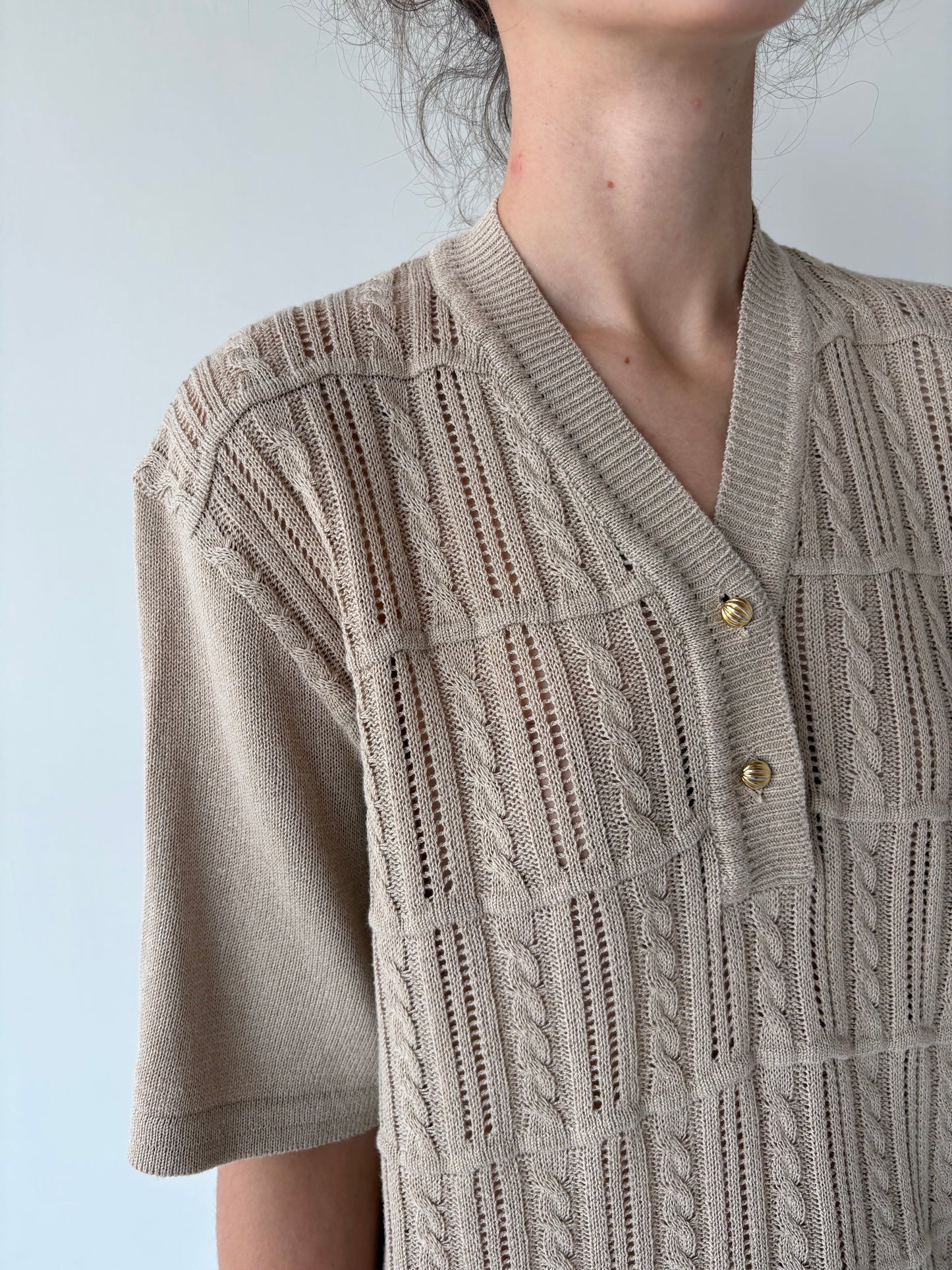 Top vintage premium italian din jerse excepțional light nude