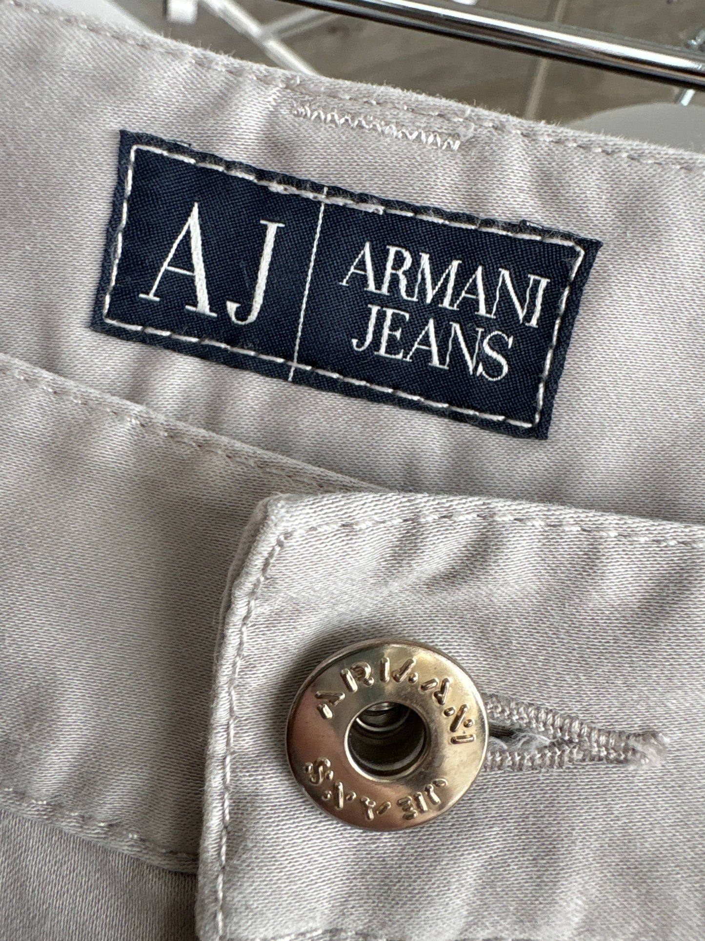 Pantaloni Armani tall ultra confort warm gray din bumbac premium modelator