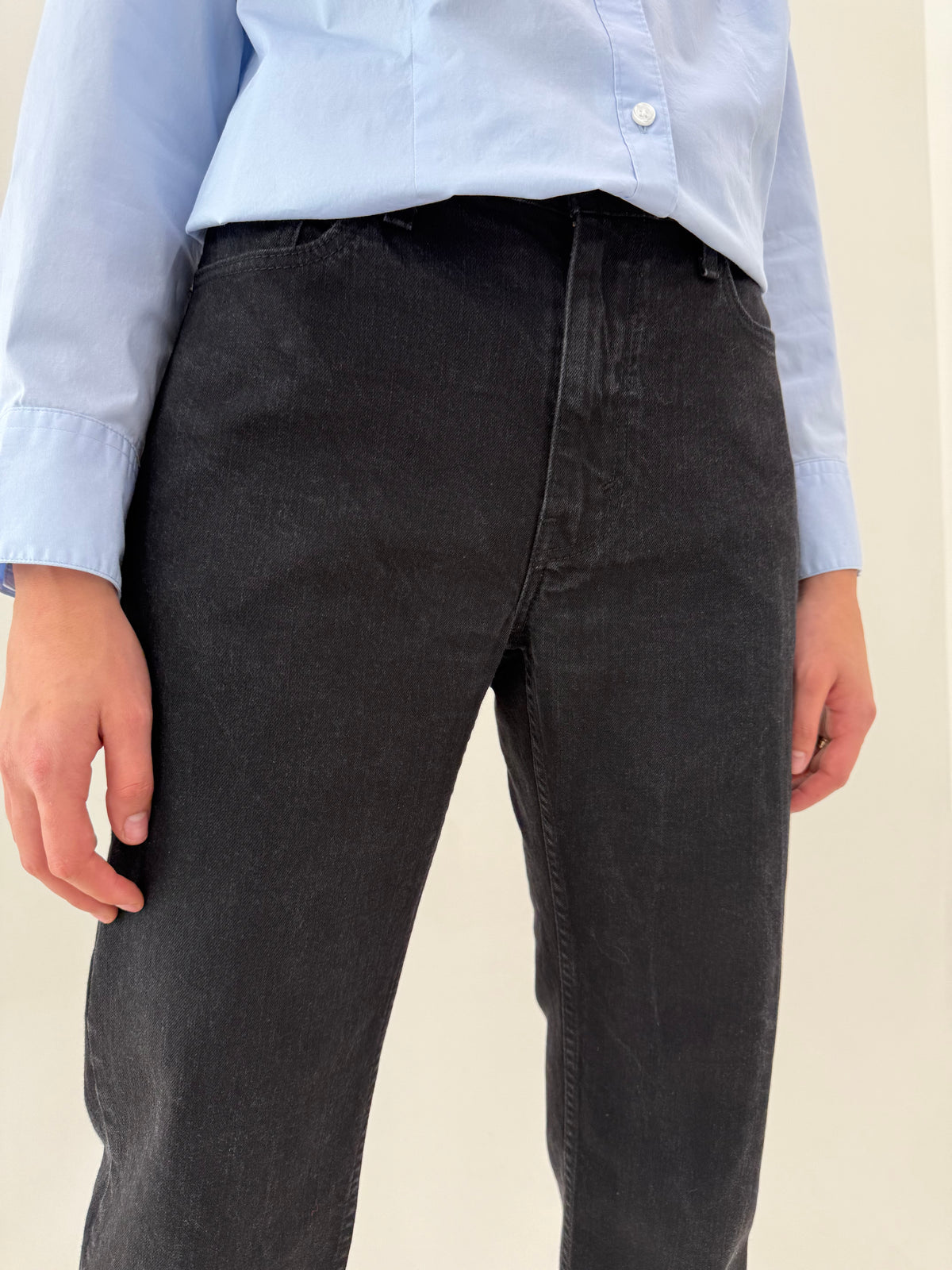 Jeans Levi’s petite negri din bumbac gros ultra confort
