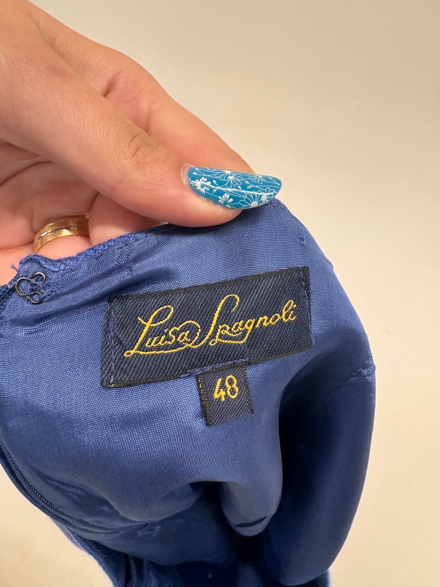 Fustă din pânză luxury Luisa Spagnoli din pânză de in cornflower blue