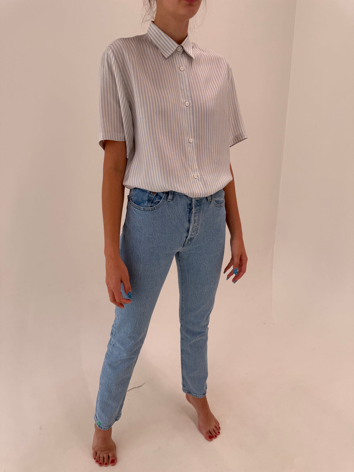 Jeans Levi’s 501 premium tall ușor modelatori lighter classic wash