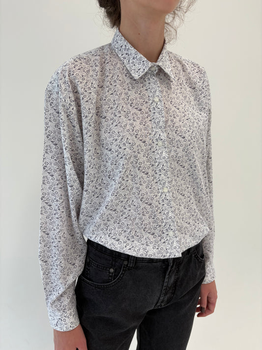 Cămașa premium italiană cu print organic din poplin plin de bumbac