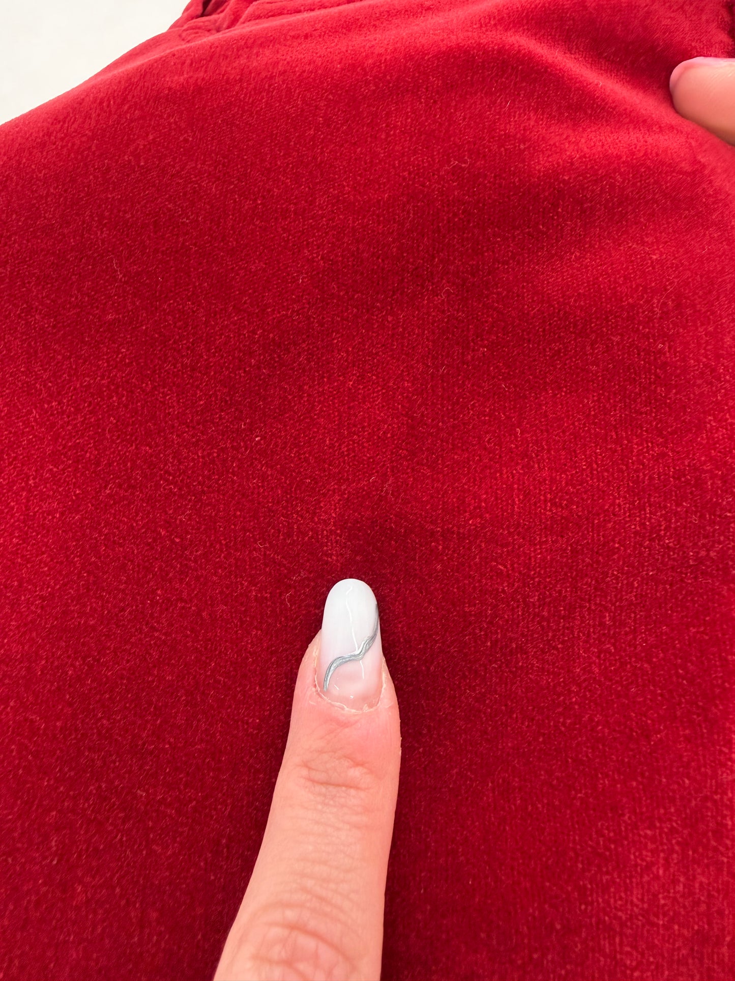 Pantaloni evazati cherry red Ralph Lauren din catifea modelatoare