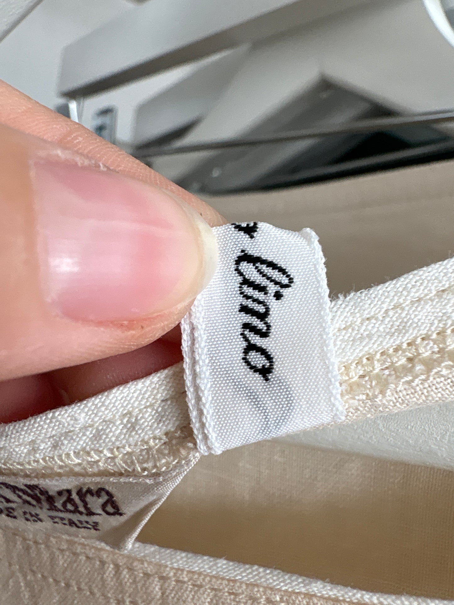 Top Max Mara vintage light nude în croi lejer din in moale excepțional