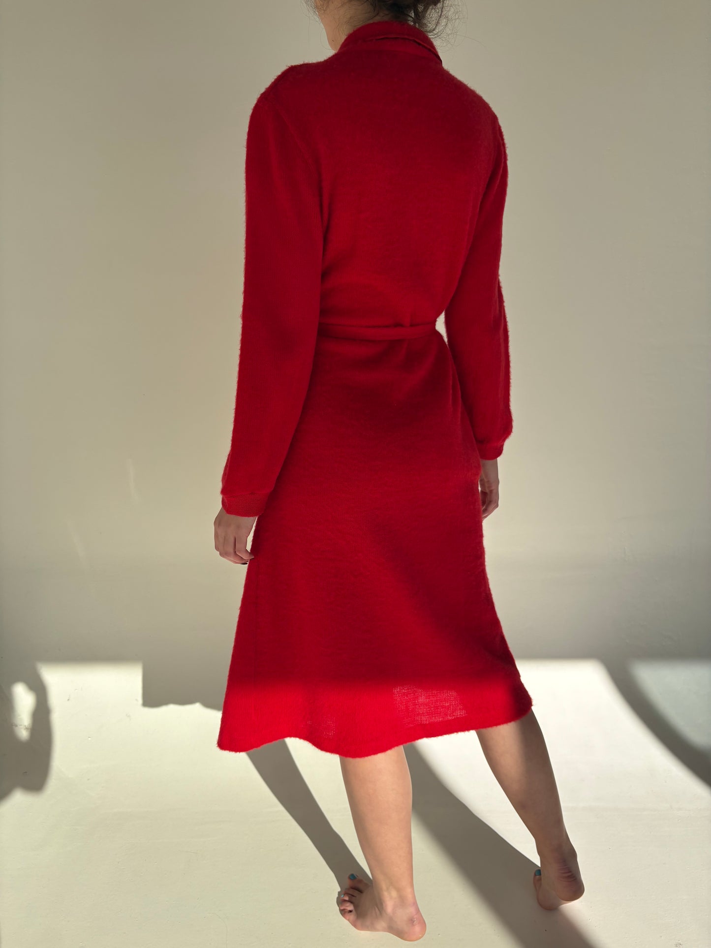 Halat high end italian din lana extrafina cherry red