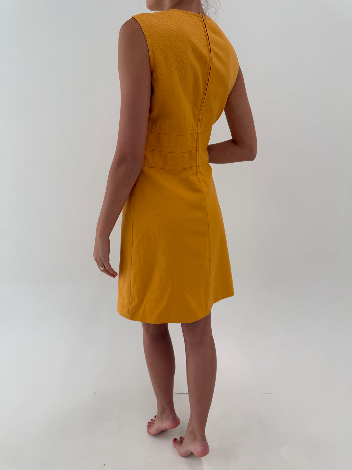 Rochie old vintage anii 60 din lana extrafina texturata light orange