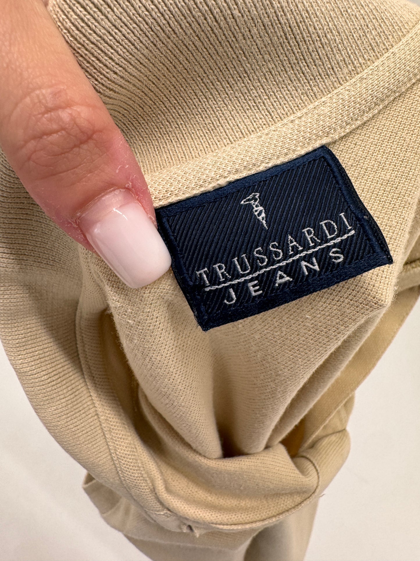 Top luxury polo Trussardi camel din bumbac pique