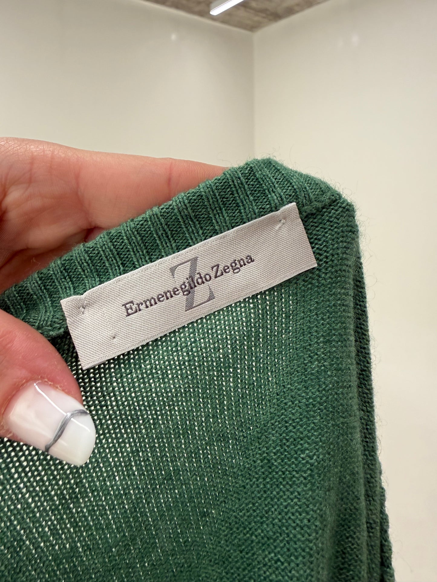 Puloveras ultra luxury Zegna tall din mătase naturală și cașmir V neck