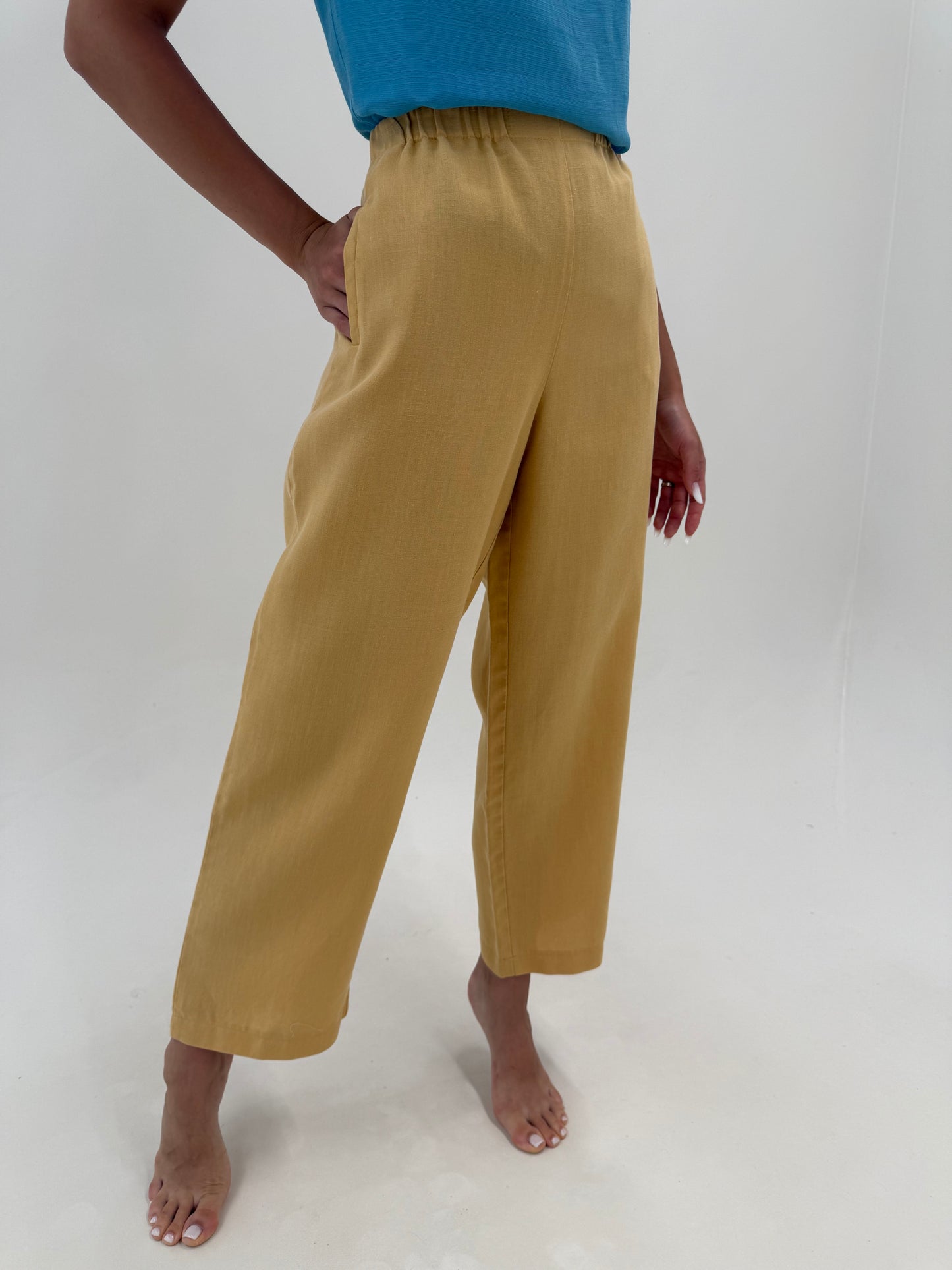 Pantaloni de brand super premium camel din in excepțional