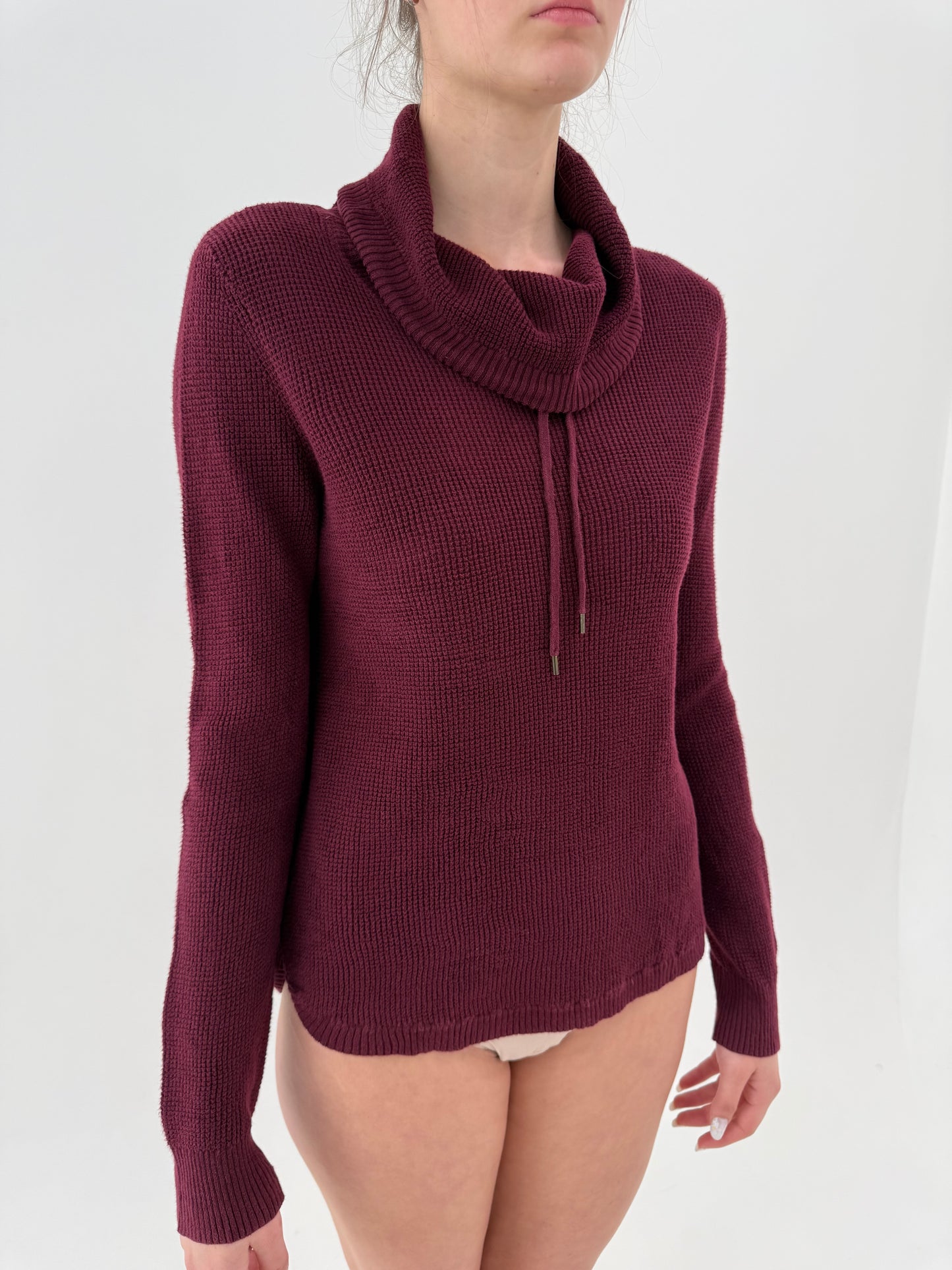 Soft cotton knit burgundy Ralph Lauren din bumbac cu influențe sport