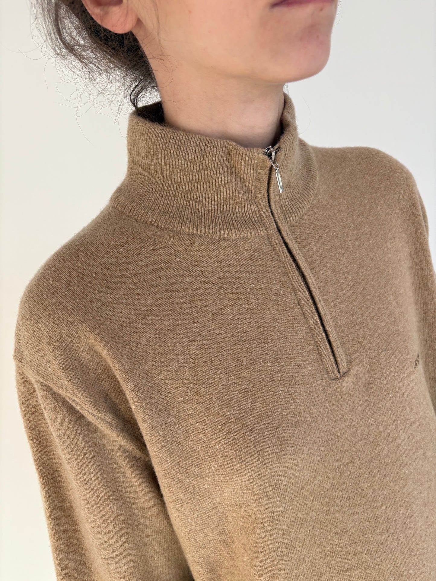 Maleta tall camel luxury Ungaro din lana extrafina de gramaj mare