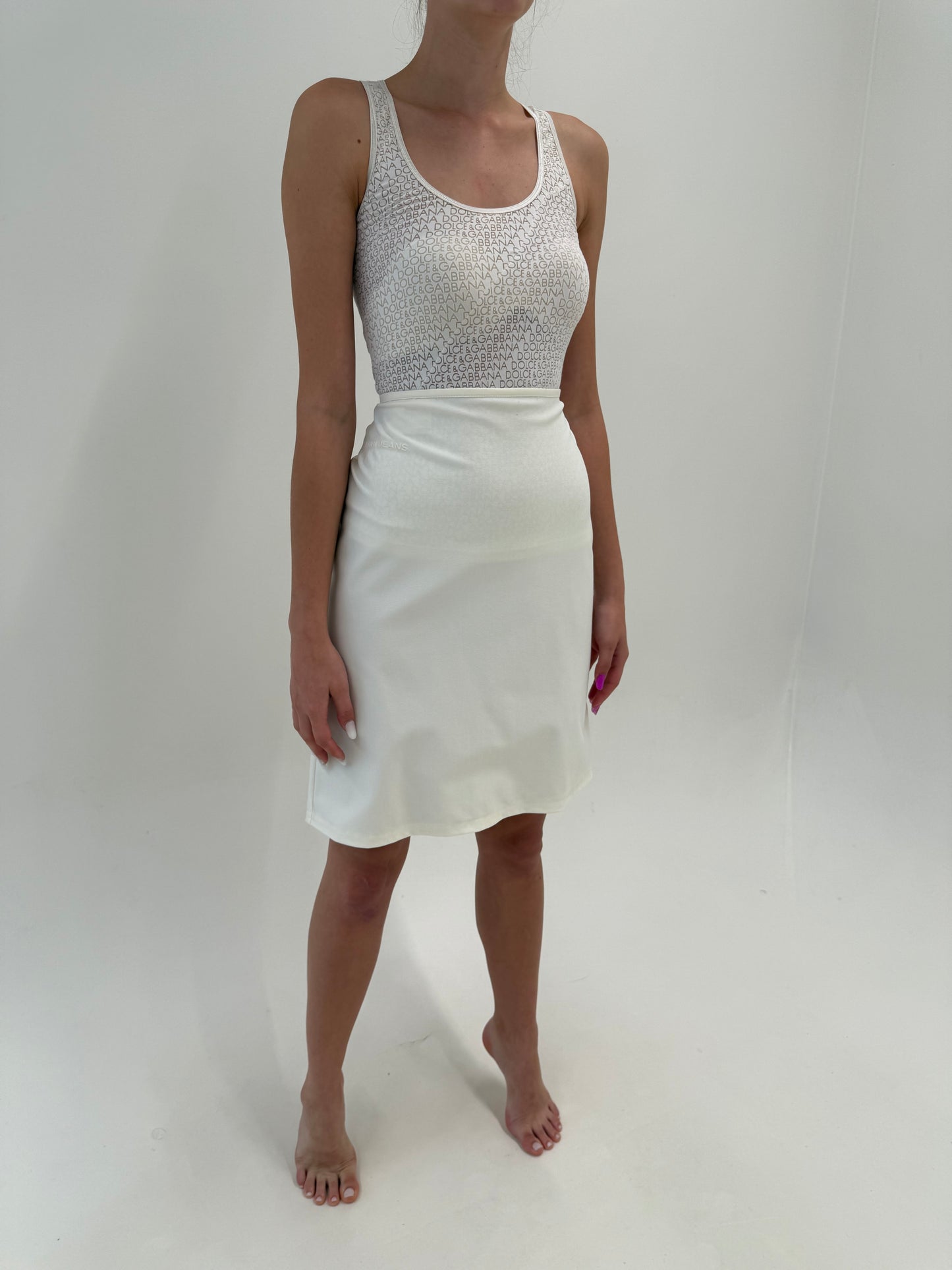 Fustă vintage Fendi butter white din material ultra confort modelator
