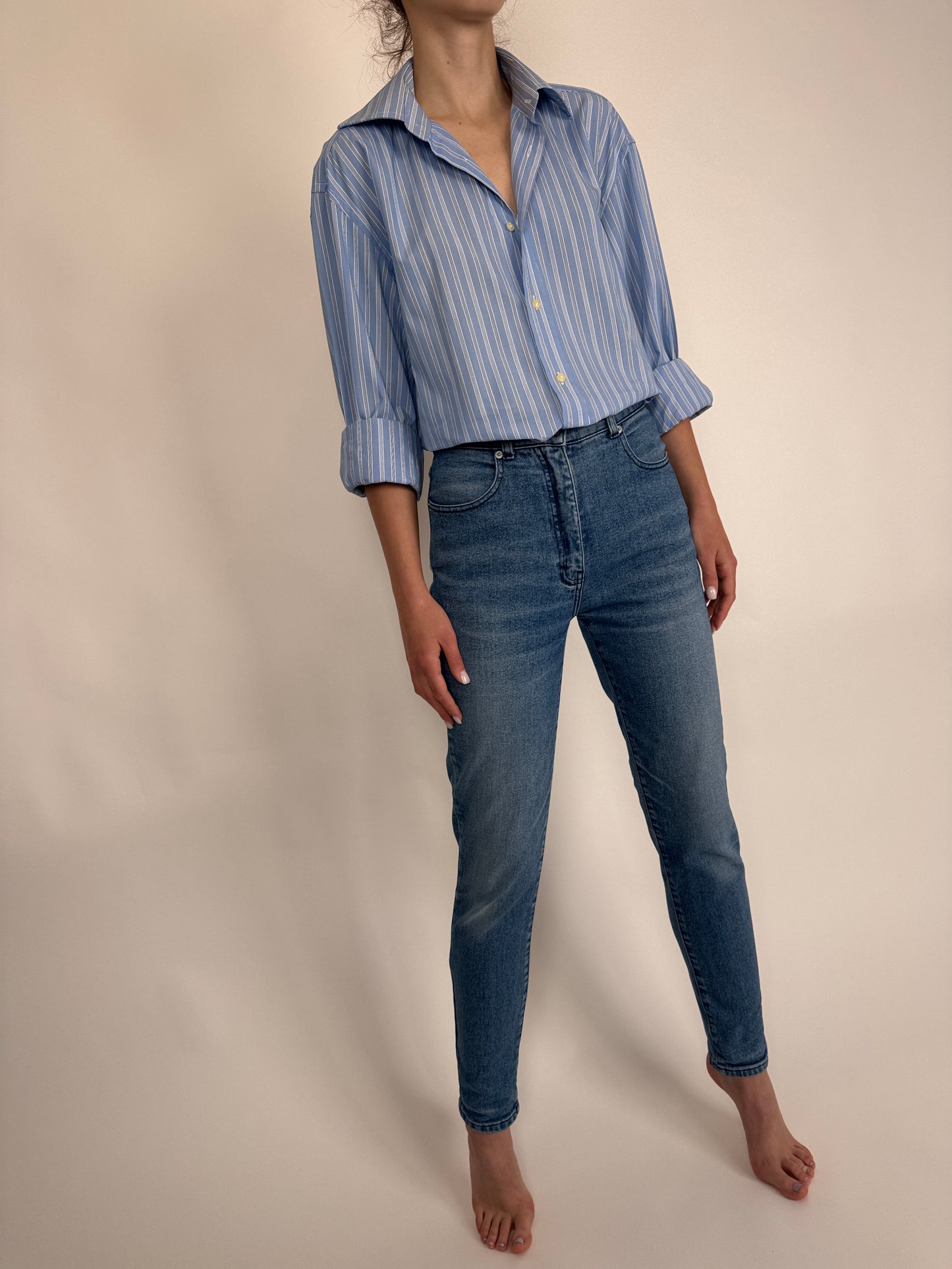 Jeanși vintage premium modelatori cu talie înaltă