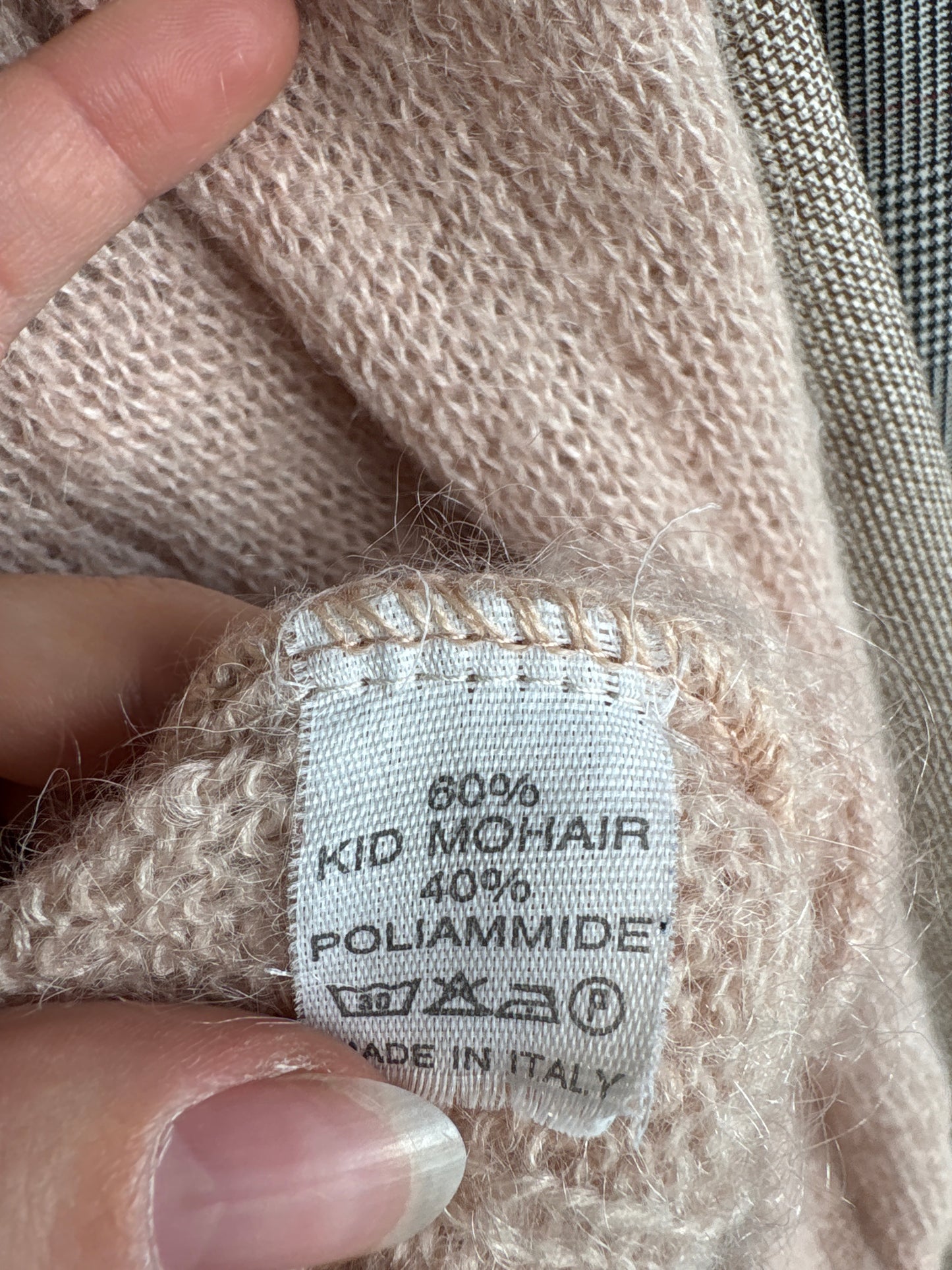 Cardigan dusty pink de brand luxury de tricotaje brodat manual din baby mohair