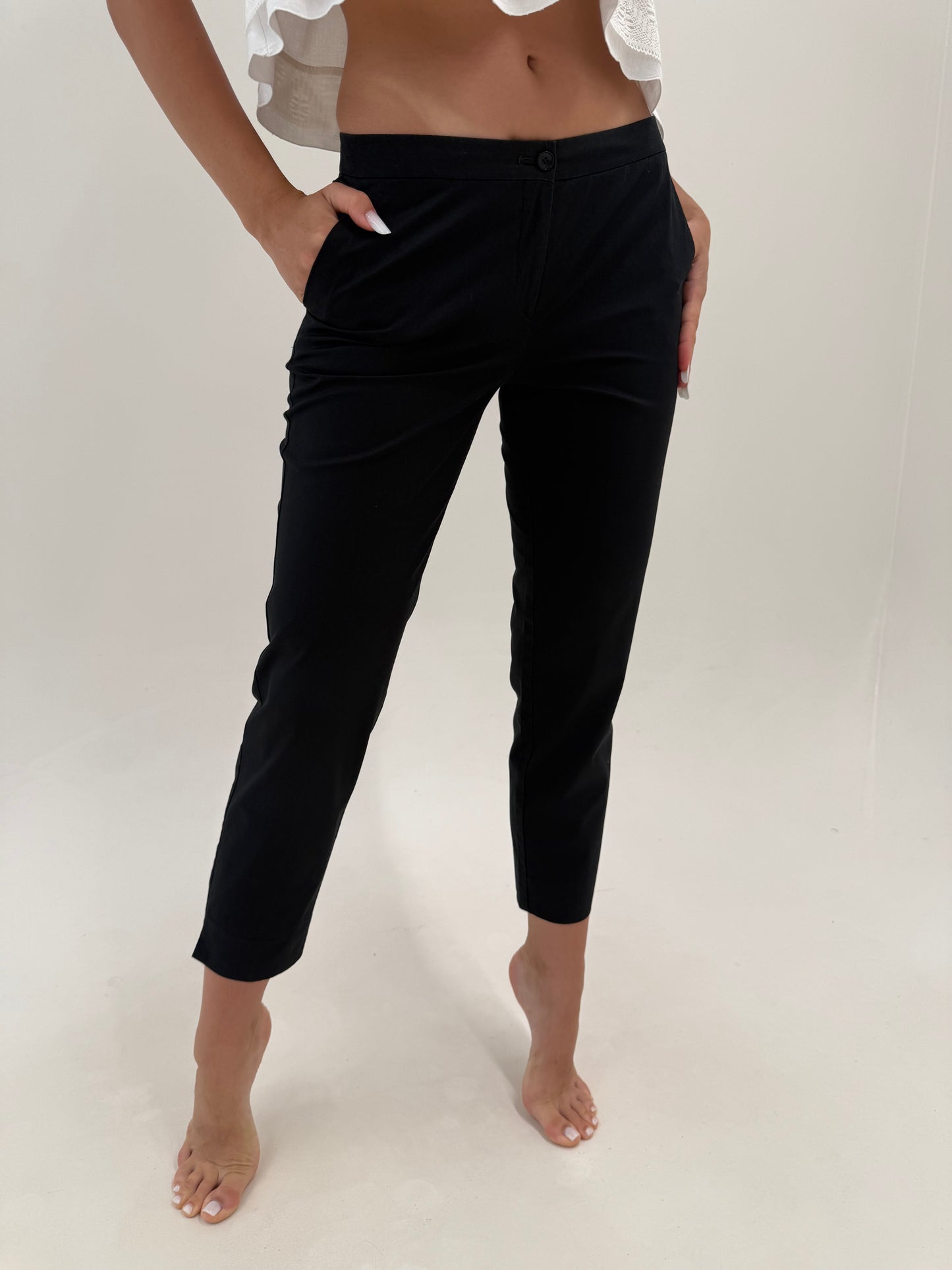 Pantaloni luxury Etro din poplin de bumbac în croi clasic atemporal
