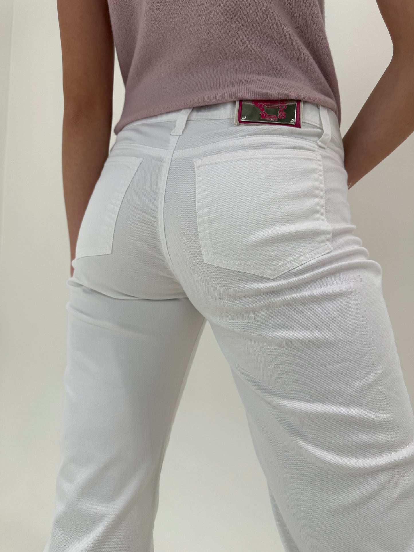 Jeans Versace in croi evazat subțiri modelatori