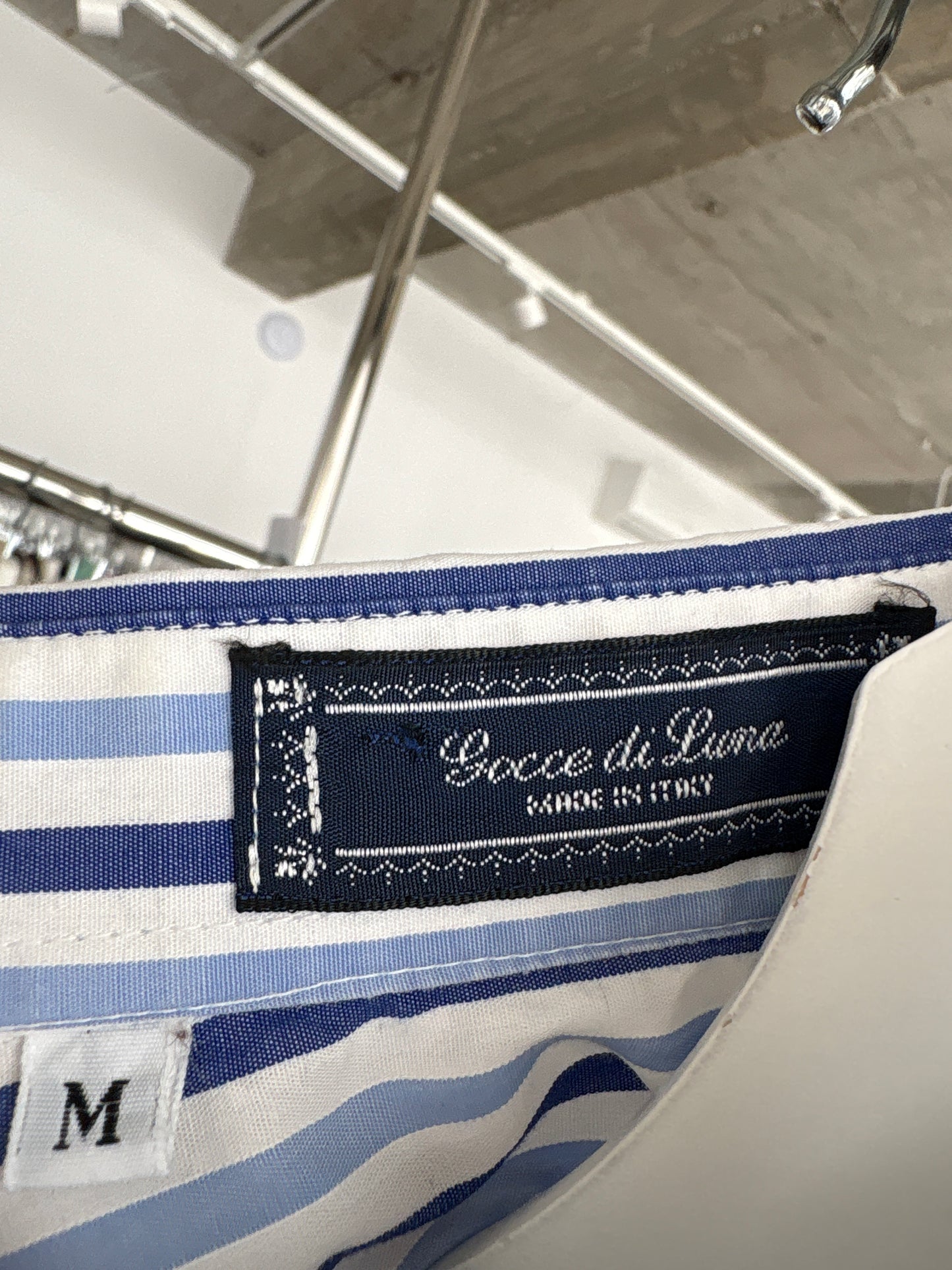 Rochia de designer italian în dungi din poplin excepțional de bumbac