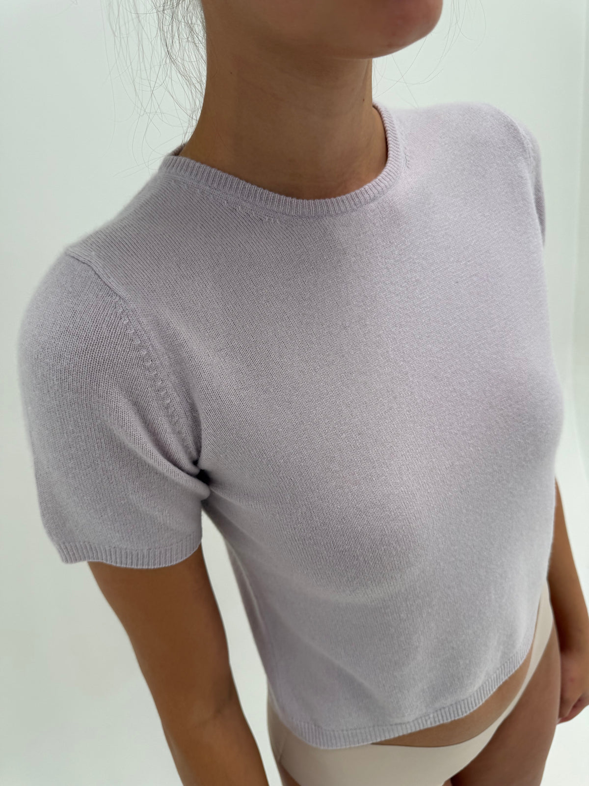 Top din cașmir dusty lavender
