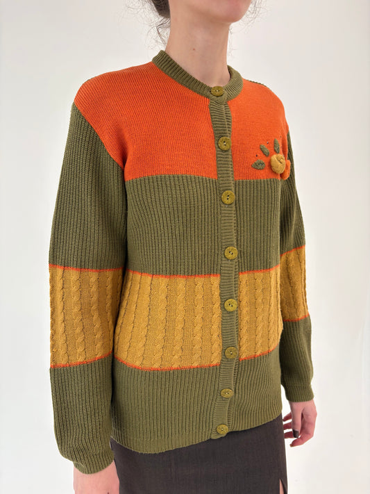 Cardigan vintage din lana extrafina de gramaj mare în culori superbe