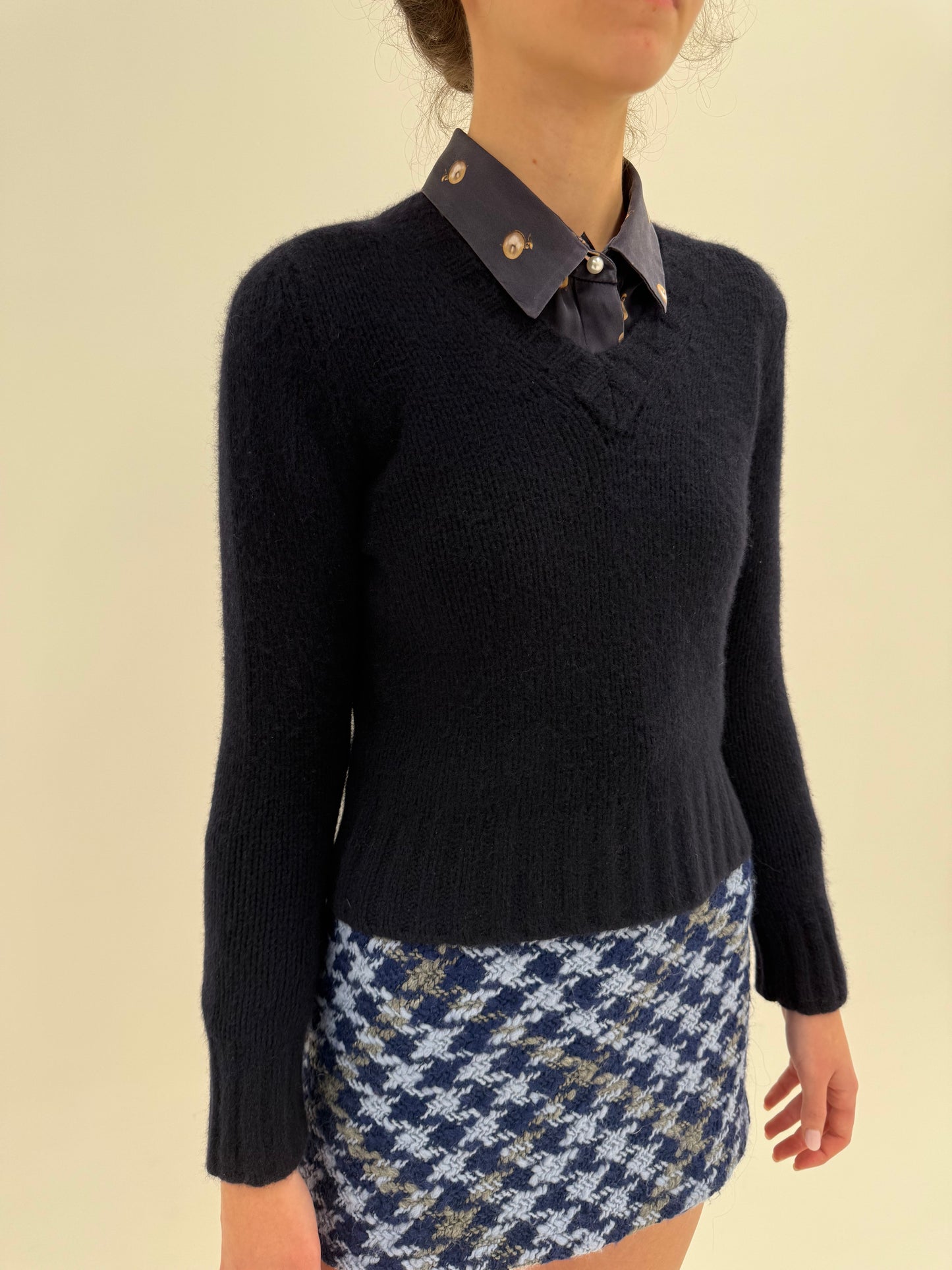 Pulover superb gros din cașmir multiply high end ușor cambrat